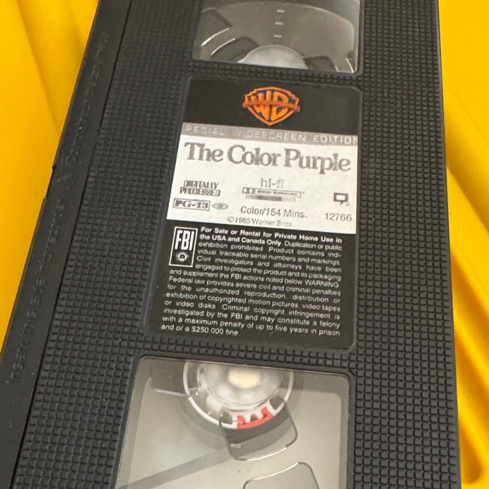 1985 Warner Bros. The Color Purple VHS Tape